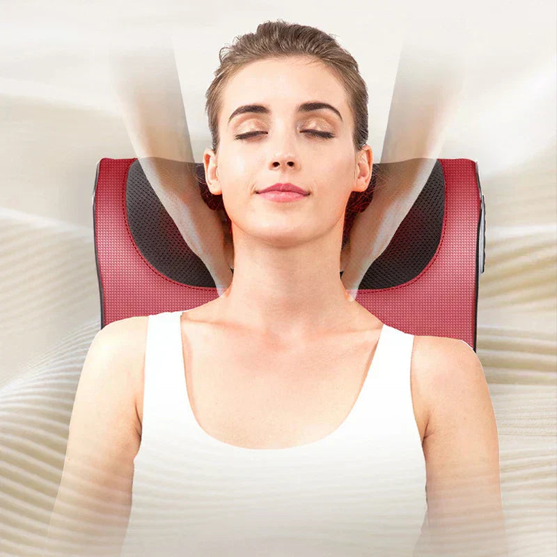 QANEETH™ Red Pillow Massager – جهاز تدليك الوسادة الحمراء