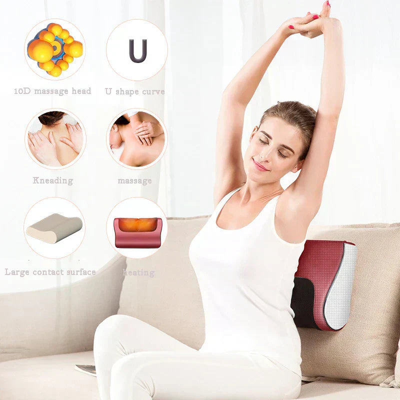 QANEETH™ Red Pillow Massager – جهاز تدليك الوسادة الحمراء