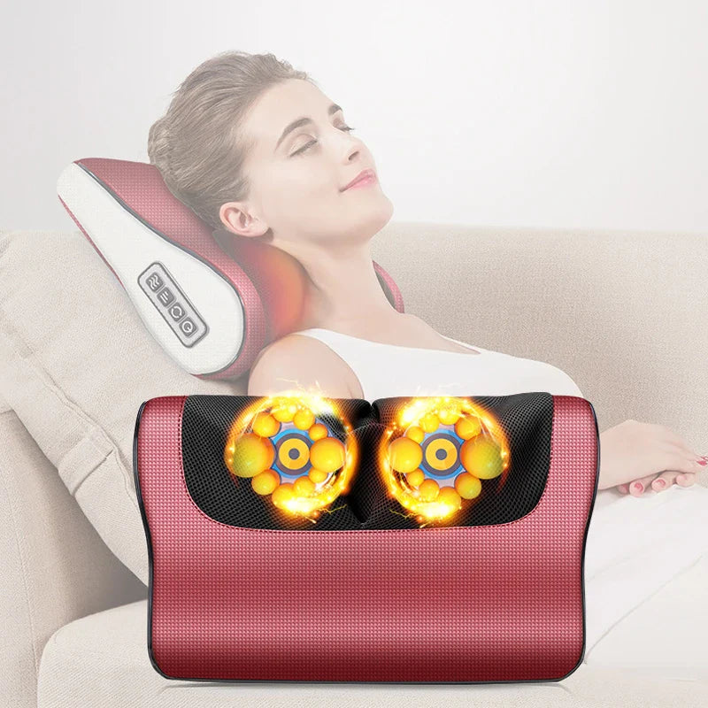 QANEETH™ Red Pillow Massager – جهاز تدليك الوسادة الحمراء