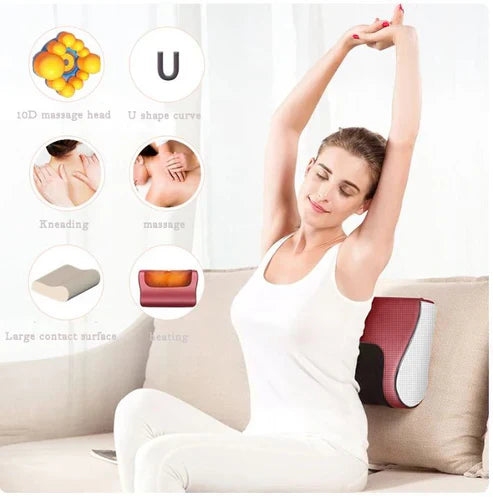 QANEETH™ Red Pillow Massager – جهاز تدليك الوسادة الحمراء